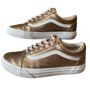 VANS Metallic Rose Gold Old Skool Low Tops Womens 6 Mens 4.5